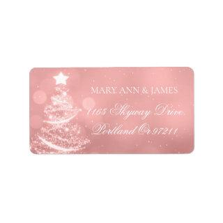 Elegant Rose Gold Christmas Wedding   Label