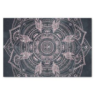 Elegant Rose Gold Mandala Gray Nebula Design Tissue Paper