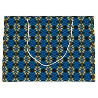 Elegant Royal Blue and Gold Luxury  Large Gift Bag