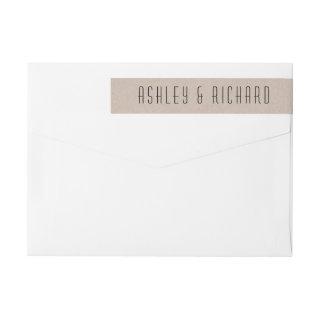Elegant rustic kraft paper wedding wrap around label