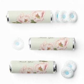 Elegant Sage and Blush Peony Floral Wedding Breath Savers® Mints