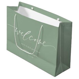 Elegant Sage Green Mint Wedding Welcome Gift Bag