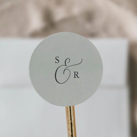 Elegant Sage Mint Monogram Wedding Envelope Seals