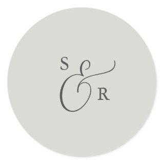 Elegant Sage Mint Monogram Wedding Envelope Seals