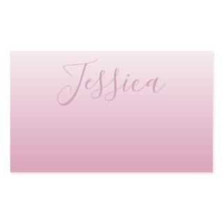 Elegant Script & Editable Pink (any color) Ombre Rectangular Sticker