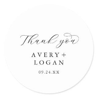 Elegant Script Thank You Wedding Favor Sticker