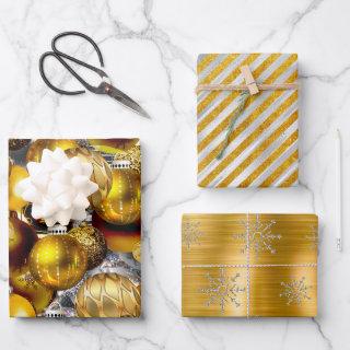 Elegant silver gold Christmas ornaments holidays W  Sheets