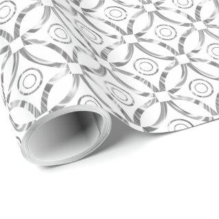 Elegant Silver & White Geometric Pattern