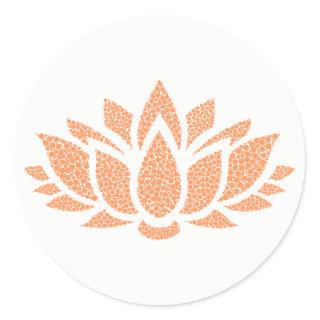 Elegant Simple Abstract Lotus Flower Classic Round Sticker