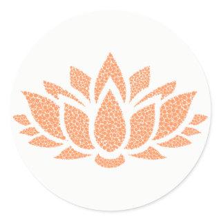 Elegant Simple Abstract Lotus Flower Classic Round Sticker