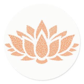 Elegant Simple Abstract Lotus Flower Classic Round Sticker