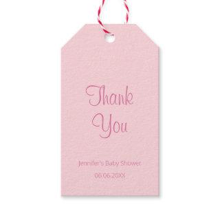 Elegant Simple Design Pink Baby Shower Thank You Gift Tags