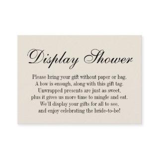 Elegant, Simple No Wrap Bridal Shower, Cream Enclosure Card