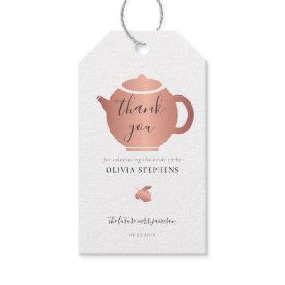 Elegant Simple Rose Gold Bridal Shower Tea Party Gift Tags