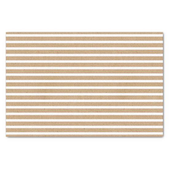 Elegant Simple White On Faux Rustic Brown Kraft Tissue Paper