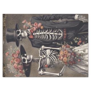 Elegant Skeleton Couple Decoupage Paper
