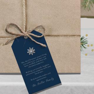 Elegant Snowflake Custom Message  Gift Tags