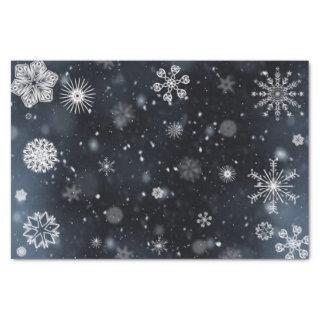 Elegant Snowy Winter Night Tissue Paper