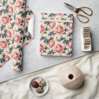 Elegant soft pastel pink peonies ivory sage retro