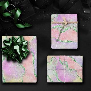 Elegant Spring Agate | Playful Faux Green Glitter   Sheets