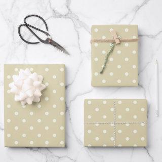 Elegant Style Pale Beige Ecru and White Polka Dots  Sheets