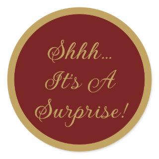 Elegant Surprise Party Classic Round Sticker
