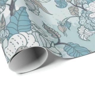 Elegant Teal & White Floral