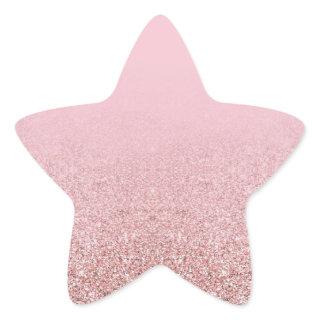 Elegant Template Trendy Rose Gold Glitter Blank Star Sticker