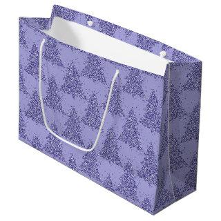 Elegant Tree Pattern | Charming Lavender Christmas Large Gift Bag