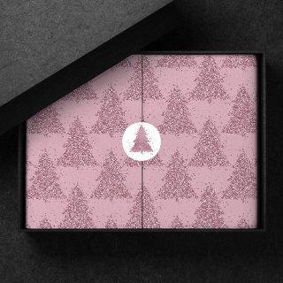 Elegant Tree Pattern | Dusty Mauve Pink Christmas Tissue Paper