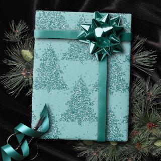 Elegant Tree Pattern | Luxe Aqua Mint Christmas