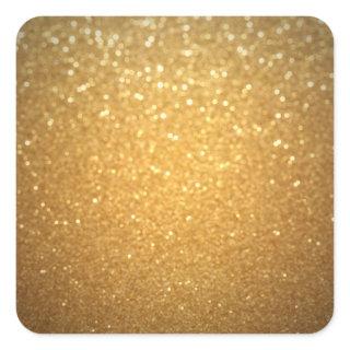 Elegant Trendy Gold Glitter Blank Template Modern Square Sticker