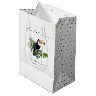 Elegant Tropical Rainforest Toucan Bridal Shower Medium Gift Bag