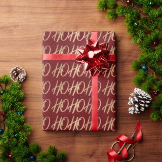 Elegant typography gold red HO HO HO Christmas