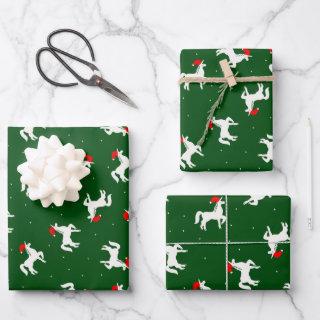 Elegant Unicorn pattern in a Christmas green color  Sheets