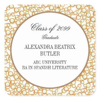Elegant University Master's Grad Graduation Party Square Sticker