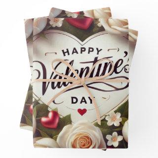 Elegant Valentine's Day Design with Roses  Sheets