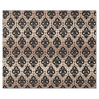 Elegant Vintage Black Rose Gold Damask