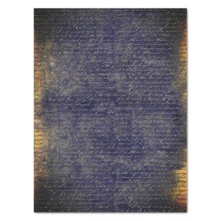 Elegant Vintage Dark Indigo Handwritten Letter  Tissue Paper