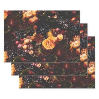 Elegant Vintage Dark Moody Dutch Art Fruit  Sheets