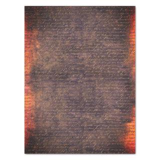 Elegant Vintage Fire Burnt Handwritten Letter  Tissue Paper