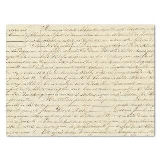 Elegant Vintage French Handwritten Letter Script Tissue Paper