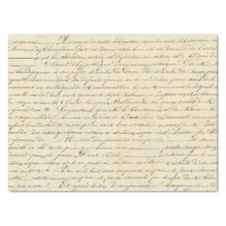 Elegant Vintage French Handwritten Letter Script Tissue Paper