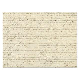 Elegant Vintage French Handwritten Letter Script Tissue Paper