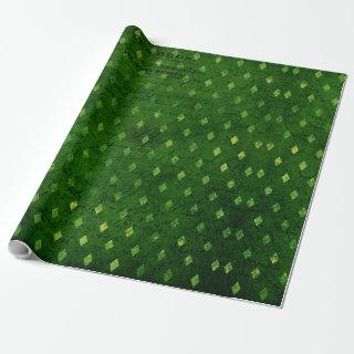 Elegant Vintage Green Gold Grunge Damask