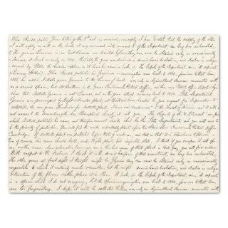 Elegant Vintage Handwritten Letter Script Tissue Paper