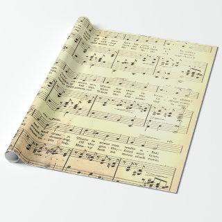 Elegant Vintage Sheet Music Notes Sepia Beige