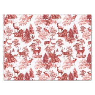 Elegant Vintage Toile Red Deer in Woodland  Tissue Paper
