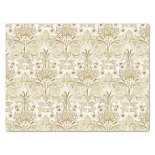 Elegant Vintage Victorian Beige Flower Pattern Tissue Paper