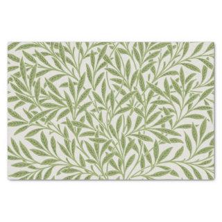 Elegant Vintage William Morris Green Willow Leaves Tissue Paper